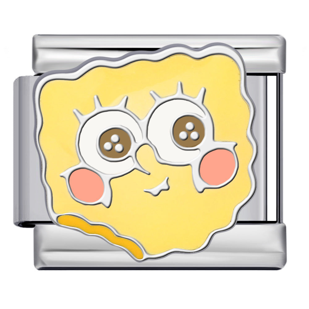 Bitten Sponge Italian Charm Italian charm bracelet link in stainless steel