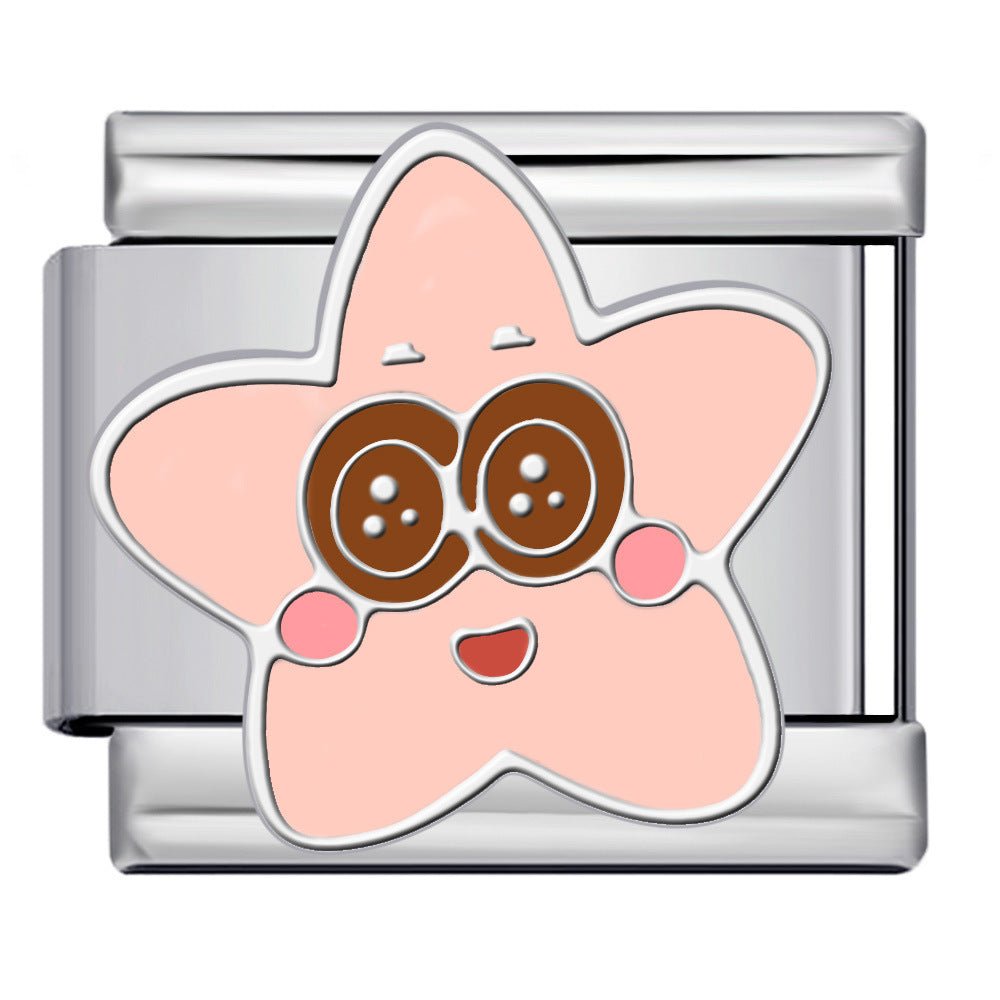 Chibi Starfish Italian Charm Italian charm bracelet link in stainless steel
