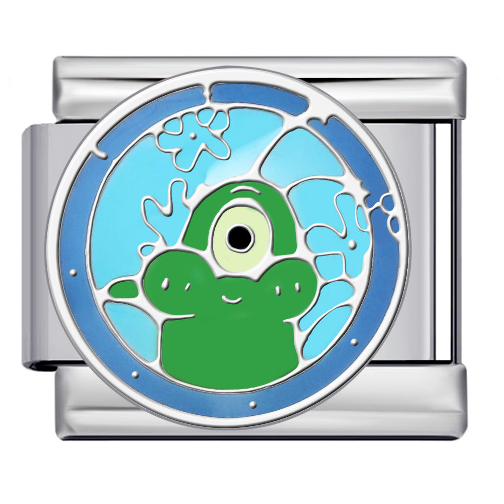 Plankton Italian Charm Italian charm bracelet link in stainless steel