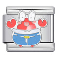 Chibi Crab Italian Charm Italian charm bracelet link in stainless steel