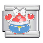 Chibi Crab Italian Charm Italian charm bracelet link in stainless steel