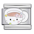 Coffee Kitty Italian Charm Italian charm bracelet link in stainless steel