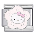 Flower Kitty Italian Charm Italian charm bracelet link in stainless steel