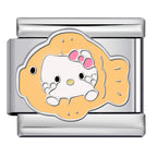 Taiyaki Kitty Italian Charm Italian charm bracelet link in stainless steel