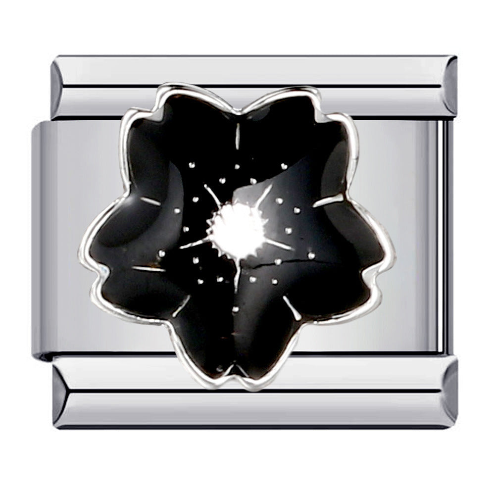 BLACK FLOWER ITALIAN CHARM