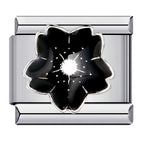 BLACK FLOWER ITALIAN CHARM