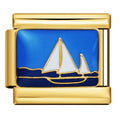 Sailboat Italian Charm Italian charm bracelet link in stainless steel