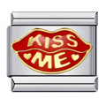 Kiss Me Italian Charm Italian charm bracelet link in stainless steel