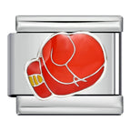Boxing Glove Italian Charm Italian charm bracelet link in stainless steel
