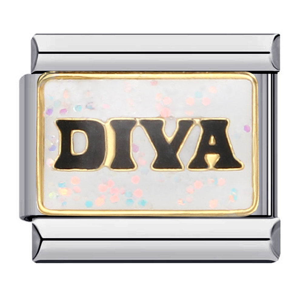 Diva Italian Charm Italian charm bracelet link in stainless steel