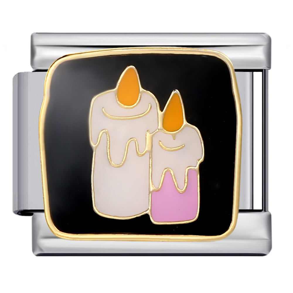 Spooky Candle Italian Charm Italian charm bracelet link in stainless steel