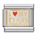 I Love My Dad Italian Charm Italian charm bracelet link in stainless steel