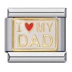 I Love My Dad Italian Charm Italian charm bracelet link in stainless steel
