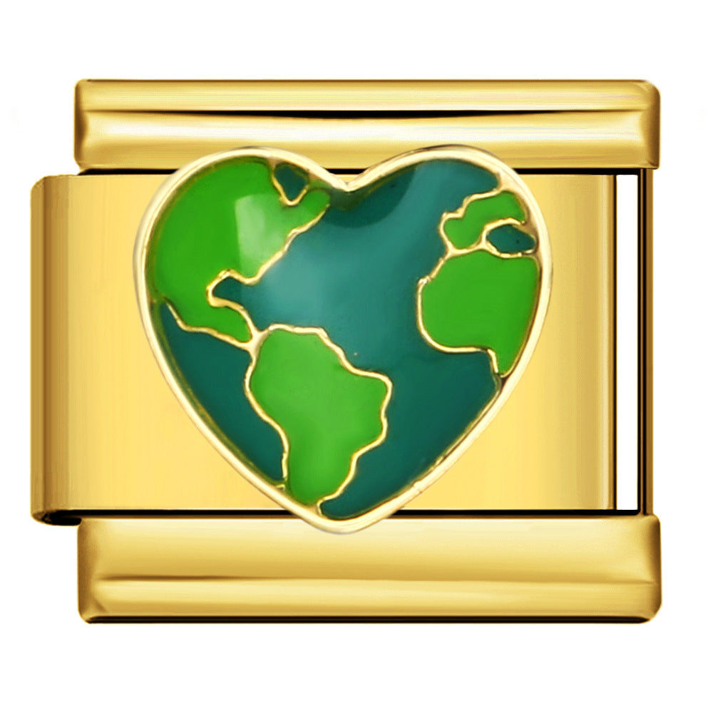 EARTH HEART ITALIAN CHARM