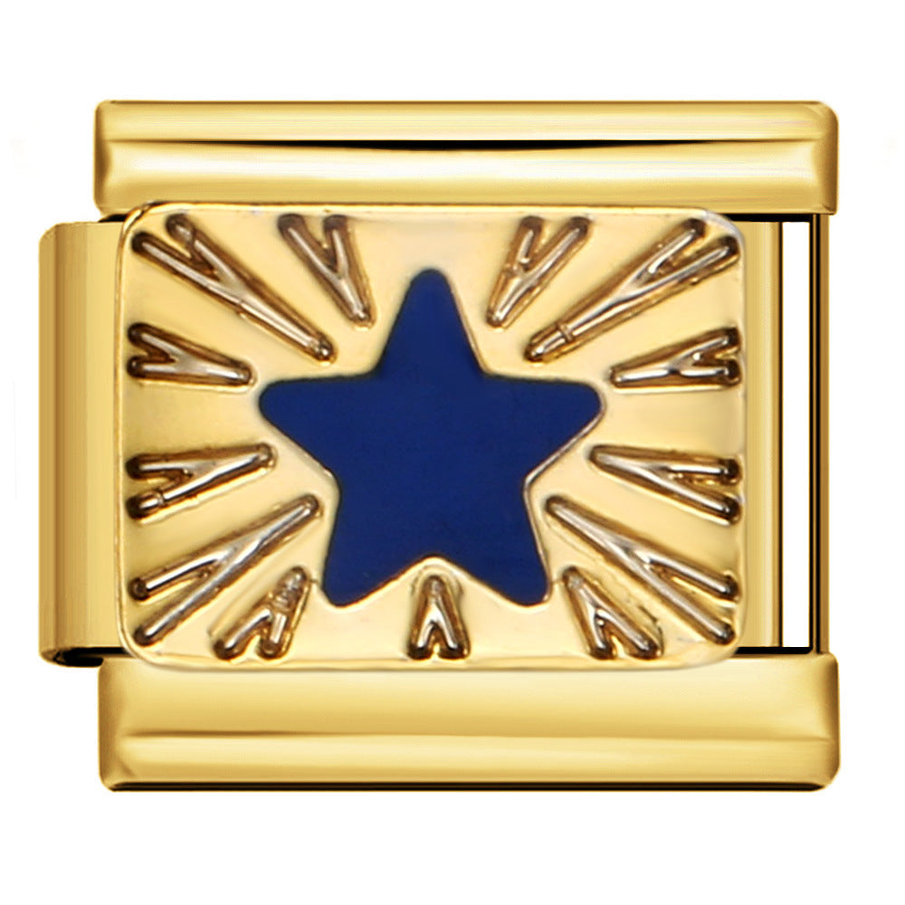SHINING BLUE STAR ITALIAN CHARM