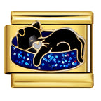 Sleeping Cat Italian Charm Italian charm bracelet link in stainless steel