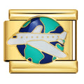 Airplane Italian Charm Italian charm bracelet link in stainless steel