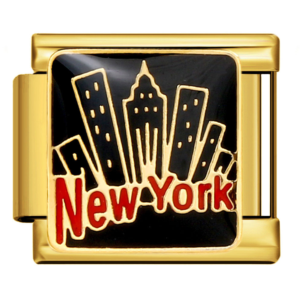New York Italian Charm Italian charm bracelet link in stainless steel