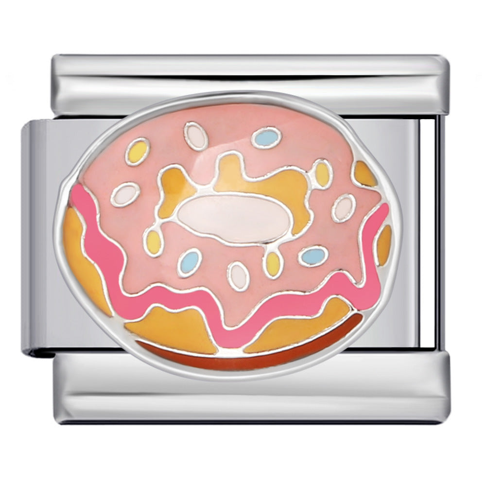 Donut Italian Charm Italian charm bracelet link in stainless steel