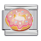 Donut Italian Charm Italian charm bracelet link in stainless steel