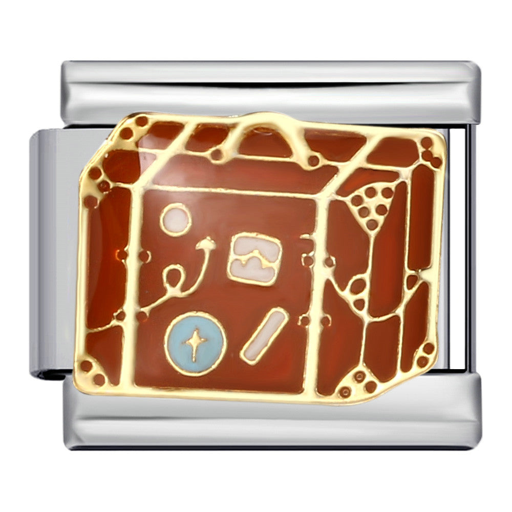 Luggage Italian Charm Italian charm bracelet link in stainless steel