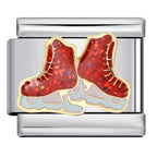 Ice Skates Italian Charm Italian charm bracelet link in stainless steel