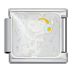 Snoopy Dancing Italian Charm Italian charm bracelet link in stainless steel