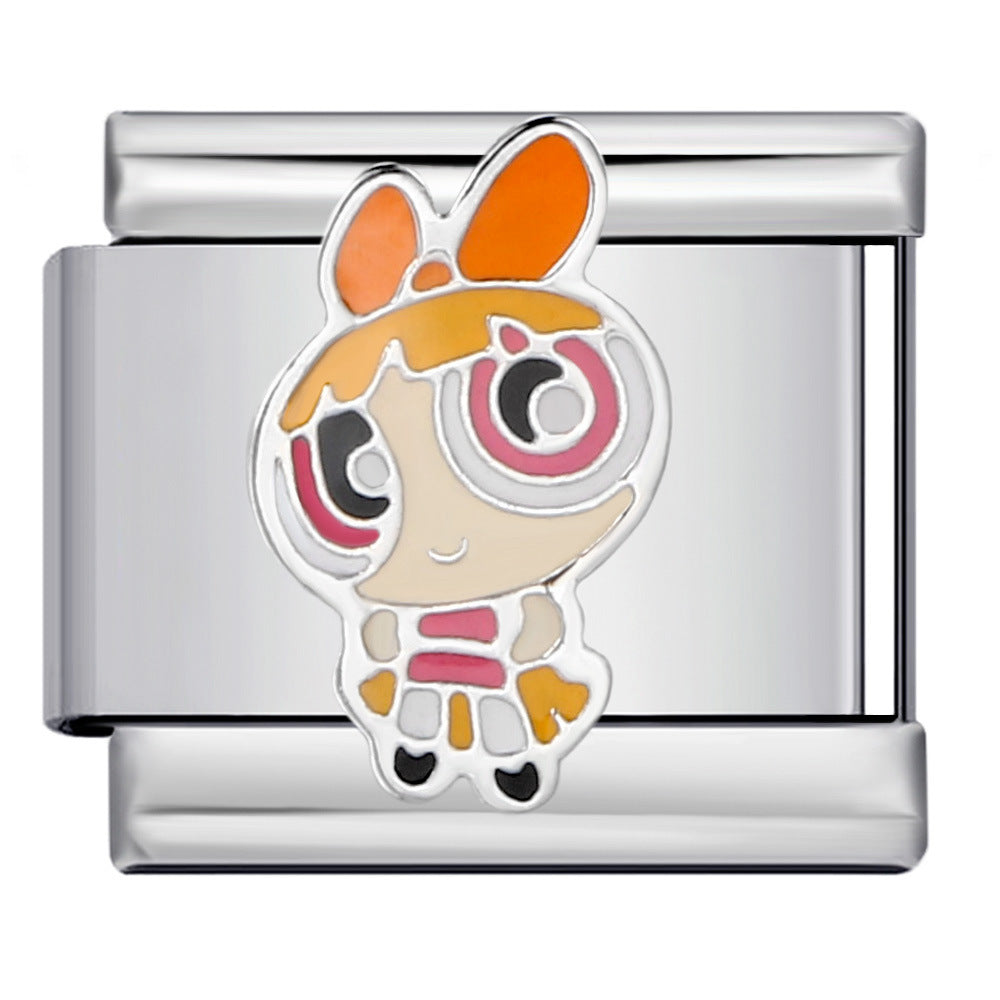 Blossom Italian Charm Italian charm bracelet link in stainless steel