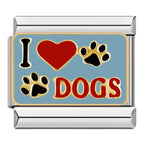 I Love Dogs Italian Charm Italian charm bracelet link in stainless steel