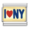 I Love Ny Italian Charm Italian charm bracelet link in stainless steel