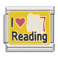 I Love Reading Italian Charm Italian charm bracelet link in stainless steel
