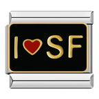 I Love Sf Italian Charm Italian charm bracelet link in stainless steel