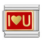 I Heart You Italian Charm Italian charm bracelet link in stainless steel