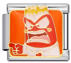 Anger Italian Charm Italian charm bracelet link in stainless steel