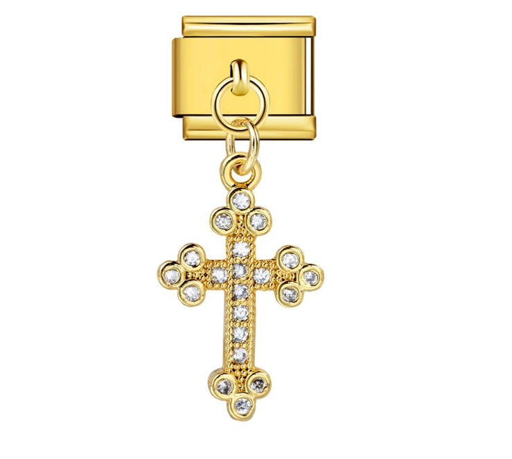 Cross Pendant Italian Charm Italian charm bracelet link in stainless steel