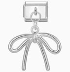 Bow Pendant Italian Charm Italian charm bracelet link in stainless steel