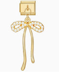 Pearl Bow Pendant Italian Charm Italian charm bracelet link in stainless steel