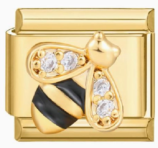 3D Bee Italian Charm Italian charm bracelet link in stainless steel