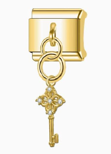 Key Pendant Italian Charm Italian charm bracelet link in stainless steel