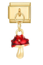 Mushroom Pendant Italian Charm Italian charm bracelet link in stainless steel