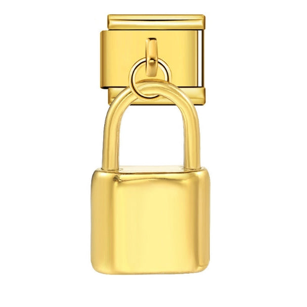 Lock Pendant Italian Charm Italian charm bracelet link in stainless steel