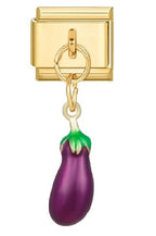 Eggplant Pendant Italian Charm Italian charm bracelet link in stainless steel