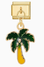 Palm Tree Pendant Italian Charm Italian charm bracelet link in stainless steel