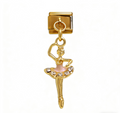 Ballerina Pendant Italian Charm Italian charm bracelet link in stainless steel