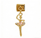 Ballerina Pendant Italian Charm Italian charm bracelet link in stainless steel