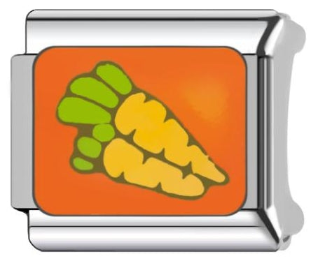 Carrot Italian Charm Italian charm bracelet link in stainless steel