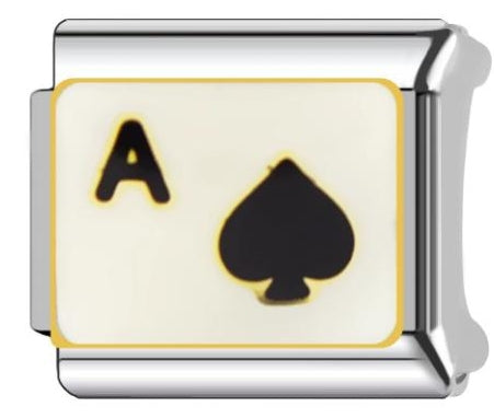 Ace Of Spades Italian Charm Italian charm bracelet link in stainless steel