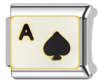 Ace Of Spades Italian Charm Italian charm bracelet link in stainless steel