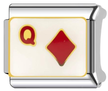 Queen Of Diamonds Italian Charm Italian charm bracelet link in stainless steel