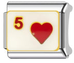 Five Of Hearts Italian Charm Italian charm bracelet link in stainless steel